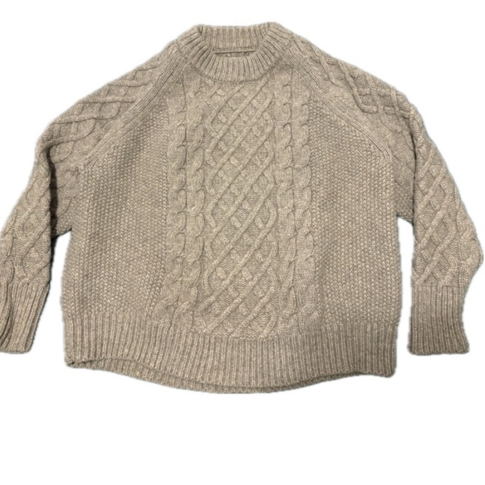 Frank and Oak oatmeal heavy wool knit sweater